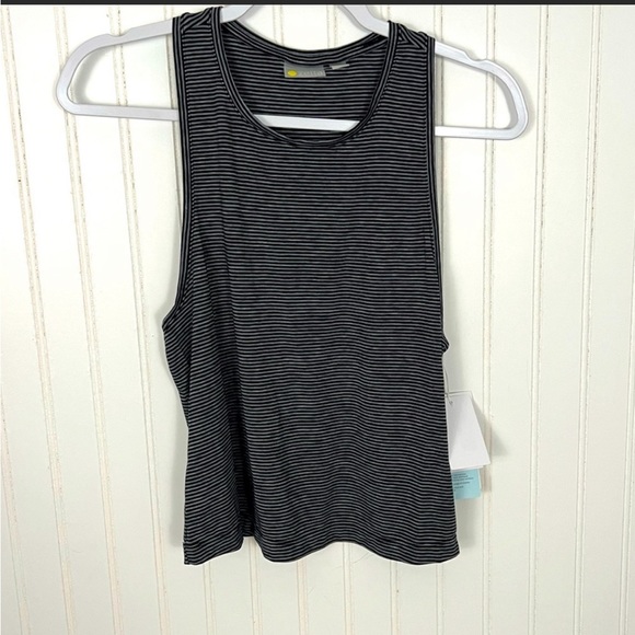 Zella Yoga and Studio Razorback Top. NWT. Color Black and Grey.  Size:  XXS. - Picture 1 of 2